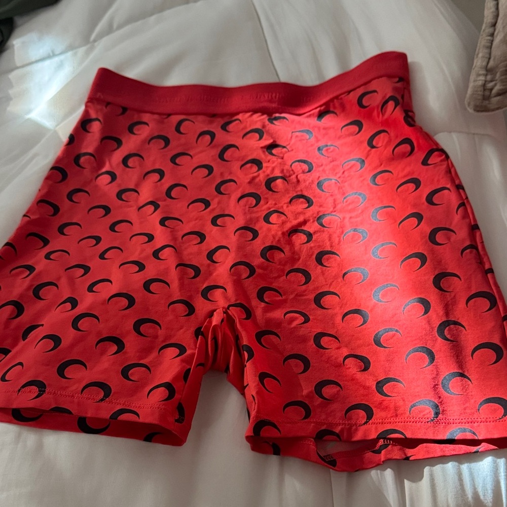 Marine Serre Red and Black Crescent Moon Shorts